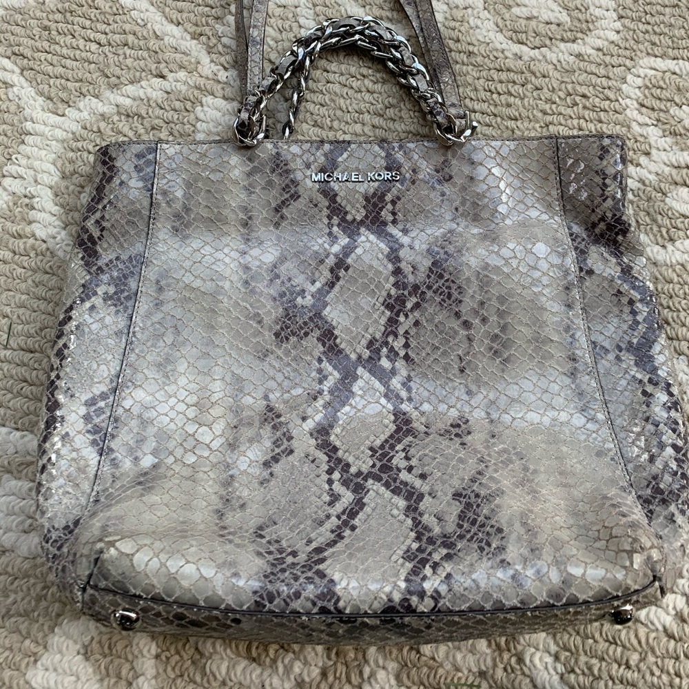 Michael Kors Snakeskin Python Satchel Purse - image 1